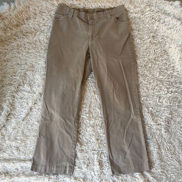 Lee Stretch Comfort Waistband Khaki Paints Size 12P 12 Petite - Picture 1 of 5